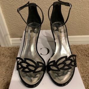 Caparro’s Black Satin Cabaret Heels